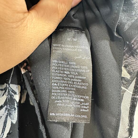 WHBM‎ Medium One Shoulder Blouse Whimsigoth Floral Purple Black Moody Midnight - Picture 6 of 9